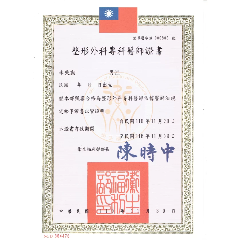 整形外科專科證書