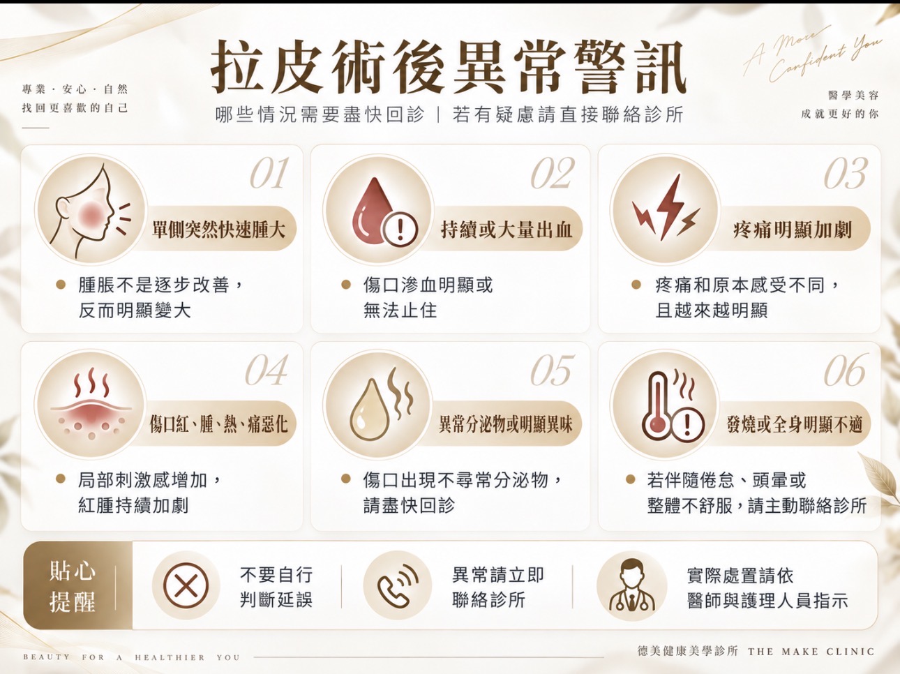 拉皮恢復期時間軸示意圖