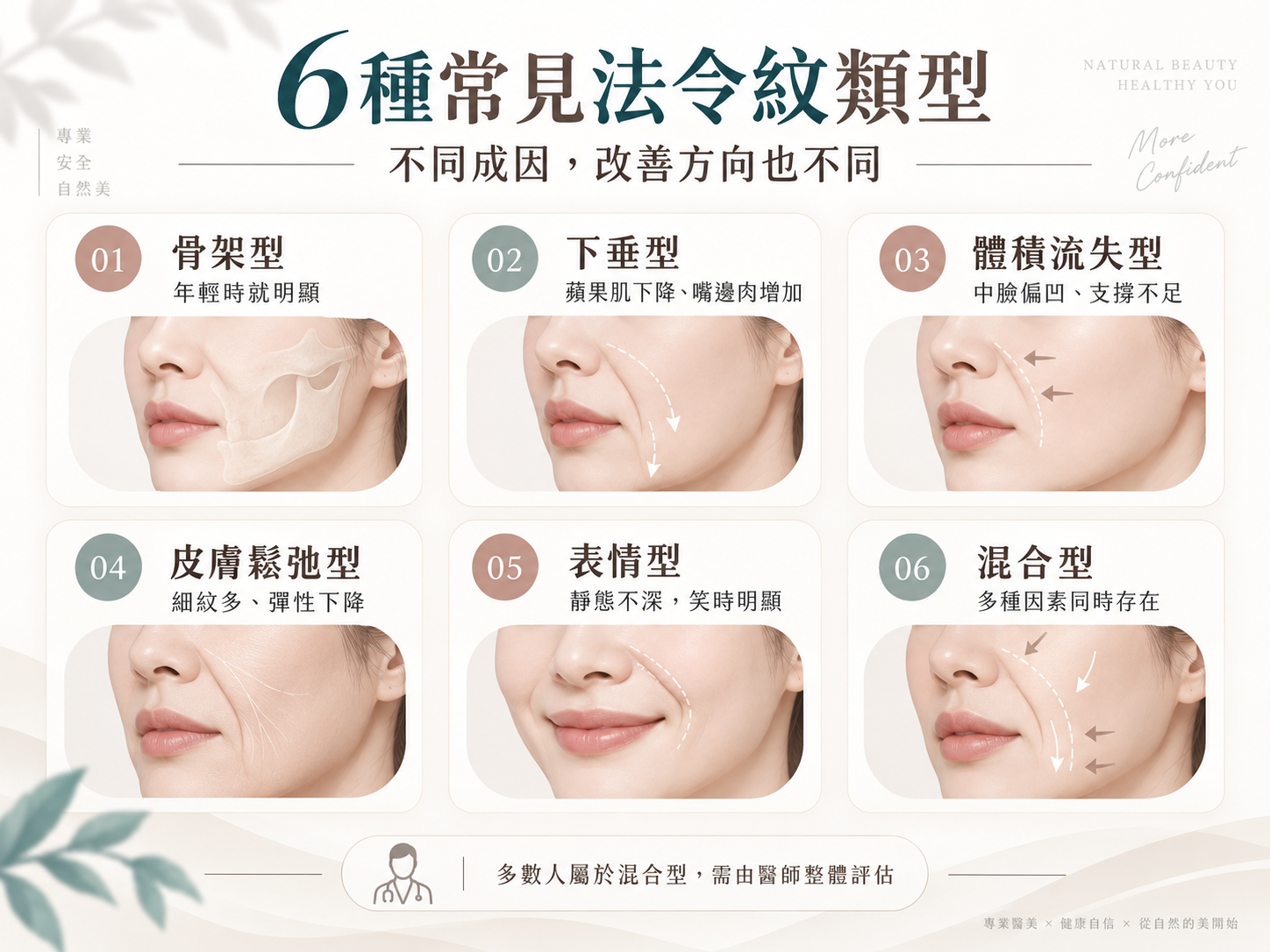 不同法令紋成因的改善方向:填充、音波電波、拉提與拉皮評估
