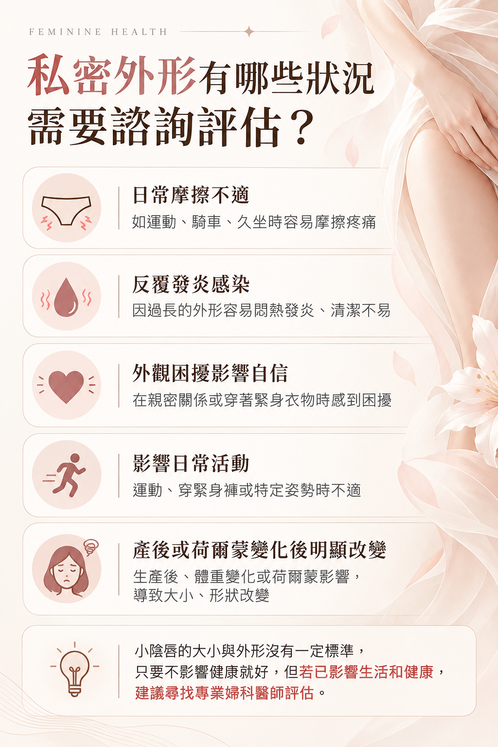 私密外形有哪些狀況需要諮詢評估